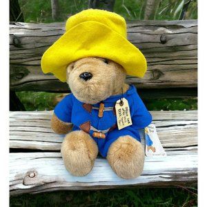 Eden Toys Paddington Bear Stuffed Animal Plush Blue Coat Yellow Hat Original Tag